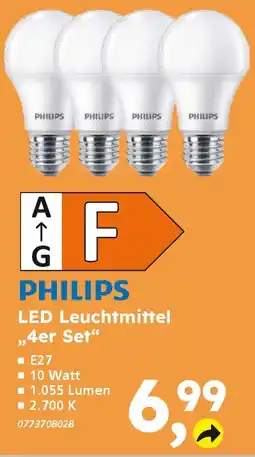 Globus Baumarkt PHILIPS LED Leuchtmittel „,4er Set❝ Angebot