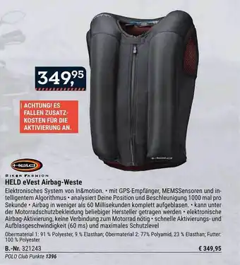 Polo Held Evest Airbag Weste Angebot