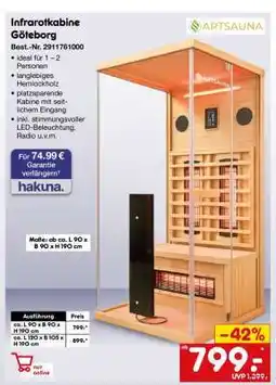 Netto Marken-Discount Infrarotkabine Göteborg Angebot