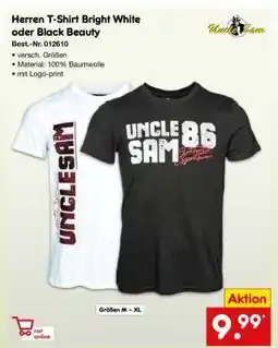 Netto Marken-Discount Herren T-Shirt Bright White oder Black Beauty Angebot