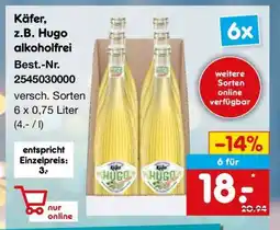 Netto Marken-Discount Käfer, z.B. Hugo alkoholfrei Angebot
