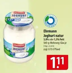 Famila Nord Ost Ehrmann Joghurt Natur Angebot