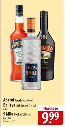 Famila Nord Ost Aperol, Baileys, 9 Mile Vodka Angebot