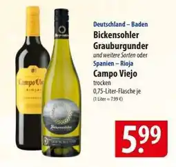 Famila Nord Ost Bickensohler Grauburgunder / Campo Viejo Angebot