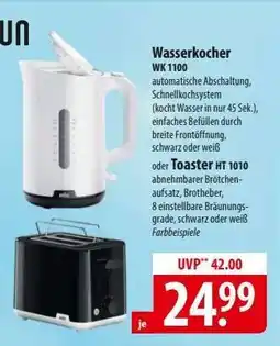 Famila Nord Ost Wasserkocher WK 1100 oder Toaster HT 1010 Angebot