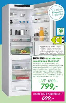EP SIEMENS Kühl-/Gefrierkombination KG36NEICF Angebot