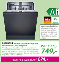 EP SIEMENS Einbau-Geschirrspüler SN63EX03BD, vollintegriert Angebot
