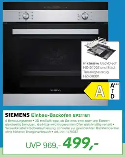 EP SIEMENS Einbau-Backofen EP211B1 Angebot