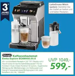 EP DeLonghi Kaffeevollautomat Eletta Explore ECAM450.55.S Angebot