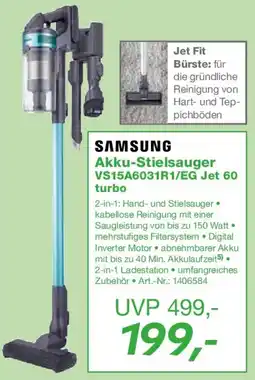 EP SAMSUNG Akku-Stielsauger VS15A6031R1/EG Jet 60 turbo Angebot