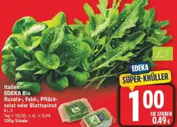 Edeka Italien EDEKA Bio Rucola-, Feld-, Pflücksalat oder Blattspinat Angebot