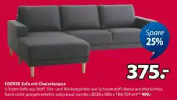 Jysk Egense sofa mit chaiselongue Angebot