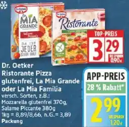 Edeka Dr. Oetker Ristorante Pizza glutenfrei, La Mia Grande oder La Mia Familia Angebot