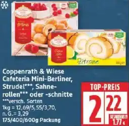 Edeka Coppenrath & Wiese Cafeteria Mini-Berliner, Strudel, Sahnerollen oder -schnitte Angebot