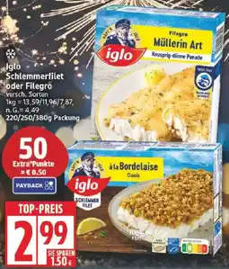 Edeka Iglo Schlemmerfilet oder Filegro Angebot