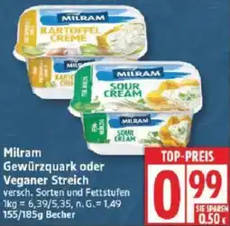 Edeka Milram Gewürzquark oder Veganer Streich Angebot
