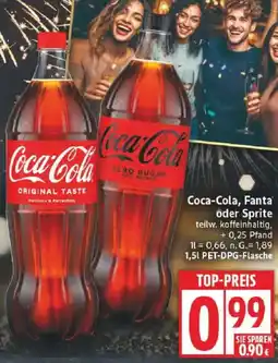 Edeka Coca-Cola, Fanta oder Sprite Angebot