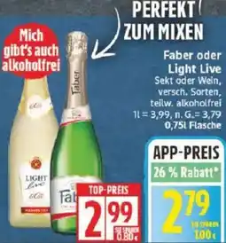 Edeka Faber oder Light Live Sekt oder Wein Angebot
