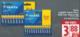 Edeka Varta Longlife Power Micro AAA oder Mignon AA Angebot