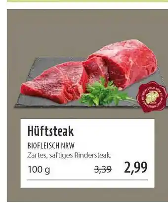 Superbiomarkt Hüftsteak Biofleisch Nrw 100g Angebot