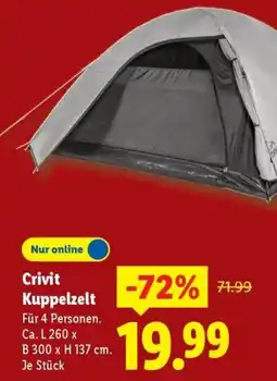 Lidl Crivit Kuppelzelt Angebot