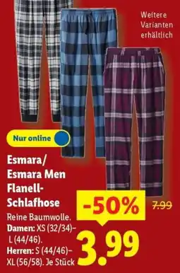 Lidl Esmara/ Esmara Men Flanell-Schlafhose Angebot