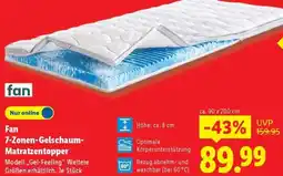 Lidl Fan 7-Zonen-Gelschaum-Matratzentopper Angebot
