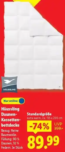 Lidl Häussling Daunen Kassettenbettdecke Angebot