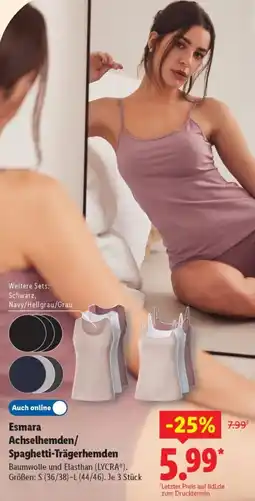 Lidl Esmara Achselhemden/Spaghetti-Trägerhemden Angebot