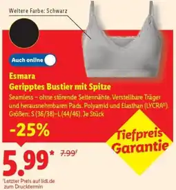 Lidl Esmara Geripptes Bustier mit Spitze Angebot