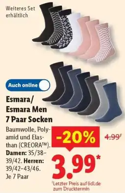 Lidl Esmara/ Esmara Men 7 Paar Socken Angebot