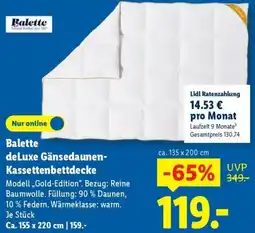 Lidl Balette deLuxe Gänsedaunen Kassettenbettdecke Angebot