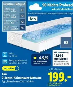 Lidl Fan 7-Zonen-Kaltschaum-Matratze Angebot