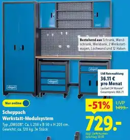 Lidl Scheppach Werkstatt-Modulsystem Angebot
