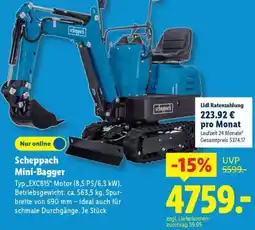 Lidl Scheppach Mini-Bagger Angebot