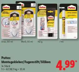 Lidl Pattex Montagekleber/Fugenstift/Silikon Angebot