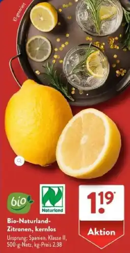 Aldi Süd Bio-Naturland- Zitronen, kernlos Angebot