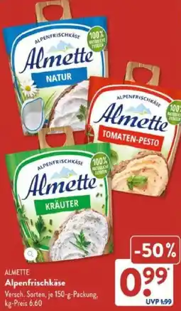 Aldi Süd ALMETTE Alpenfrischkäse Angebot