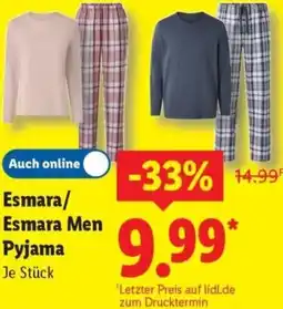 Lidl Esmara/ Esmara Men Pyjama Angebot