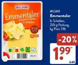 Aldi Süd MILSANI Emmentaler Angebot