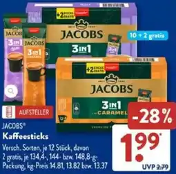 Aldi Süd JACOBS Kaffeesticks Angebot