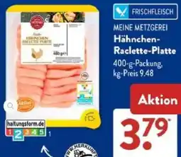 Aldi Süd MEINE METZGEREI Hähnchen Raclette-Platte Angebot