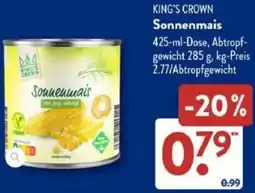 Aldi Süd KING'S CROWN Sonnenmais Angebot