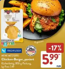 Aldi Süd MEINE METZGEREI Chicken-Burger, paniert Angebot