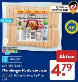 Aldi Süd GUT DREI EICHEN Nürnberger Rostbratwürste Angebot