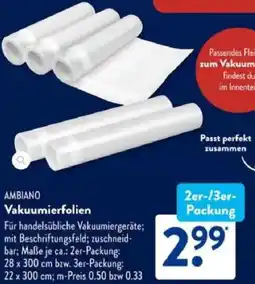 Aldi Süd AMBIANO Vakuumierfolien Angebot