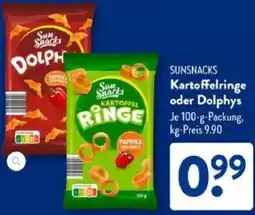 Aldi Süd SUNSNACKS Kartoffelringe oder Dolphys Angebot
