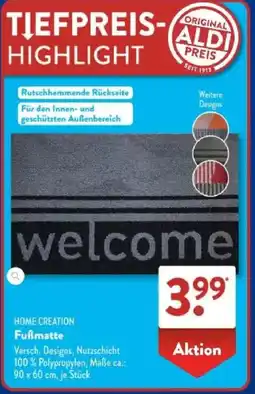 Aldi Süd HOME CREATION Fußmatte Angebot
