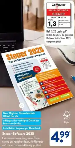 Aldi Süd Steuer-Software 2025 Angebot