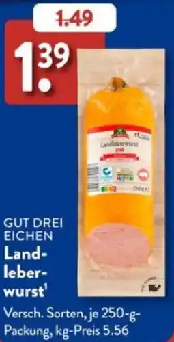 Aldi Süd GUT DREI EICHEN Landleberwurst Angebot